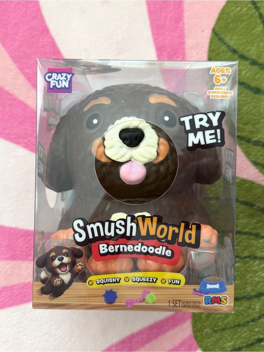 SmushWorld Bernedoodle Dog Squishy